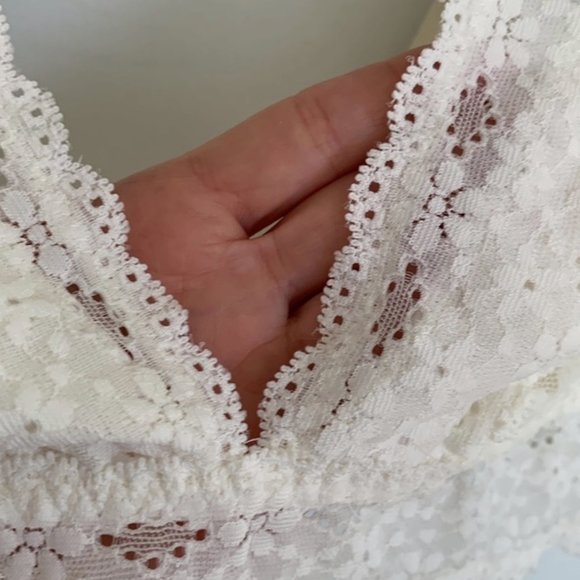 Wacoal Halo Lace wire-free bralette sz 40 Ivory - Picture 5 of 8